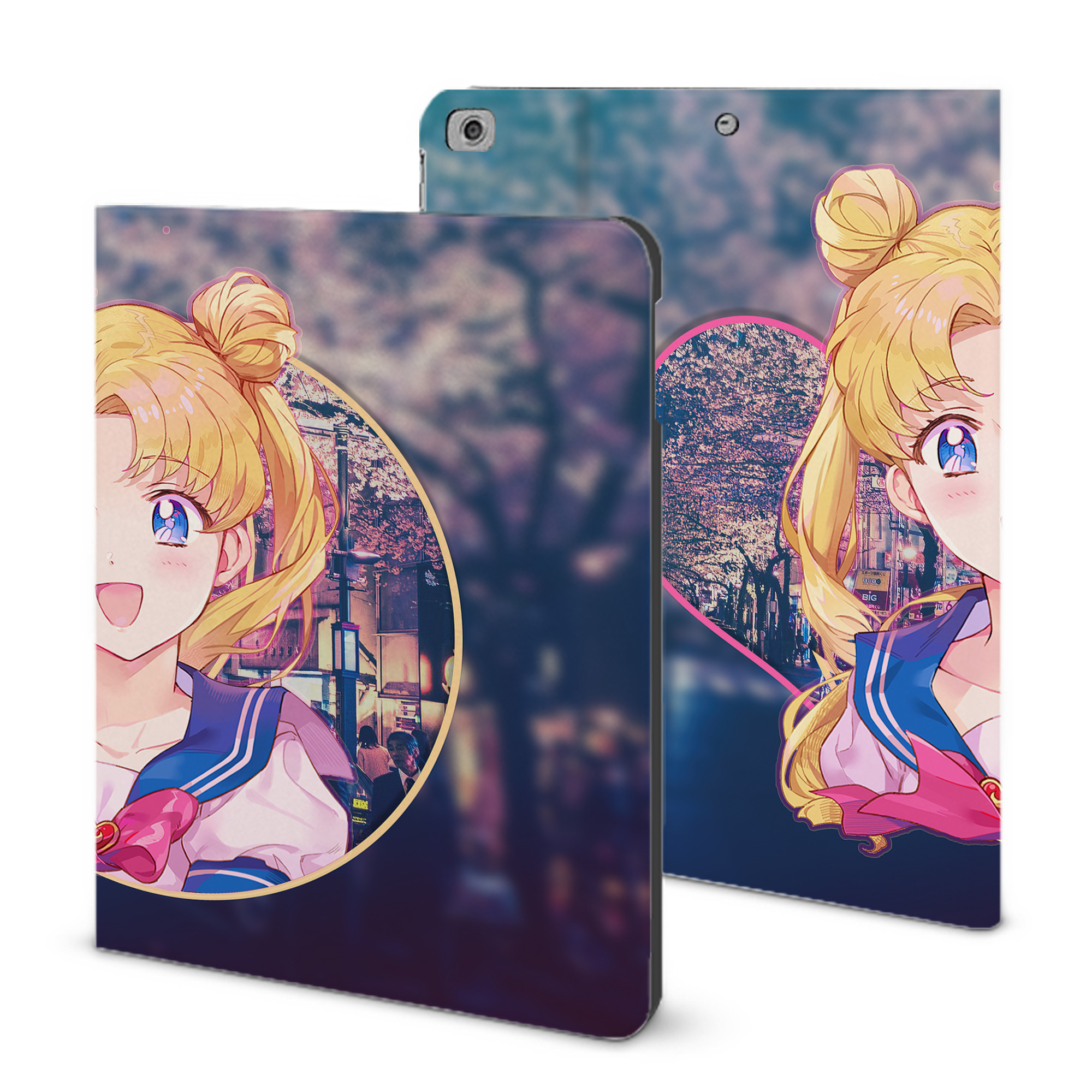 （画像用） 美少女戦士セーラームーン Sailor Moon IPad ケース ブック型 PUレザー TPU 耐衝撃 軽量 薄型 ペン収納なし 全面保護 IPad 各モデル対応